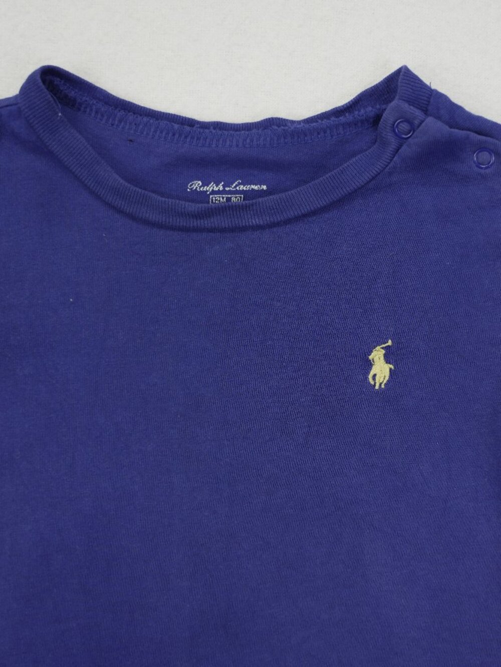POLO RALPH LAUREN BABY BOYS ORIGINAL T-SHIRT Size 12M BUTTON ROYAL BLUE